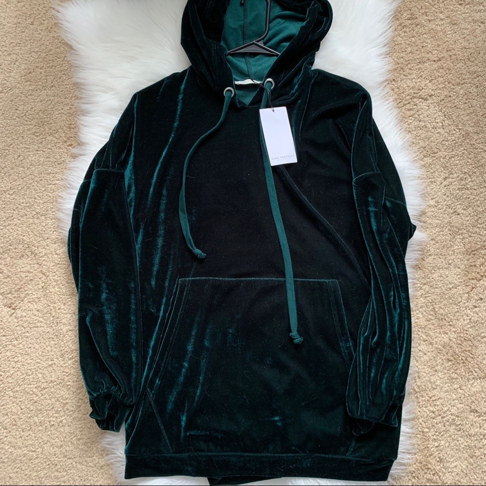 Zara velvet hoodie New with tags